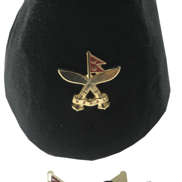 Crosssed Khukri Pin badge National Flag